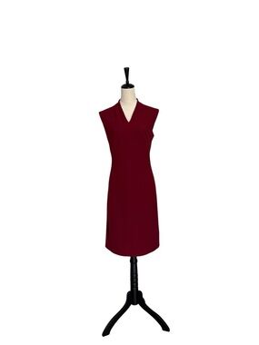 MM Lafleur Aditi Sleeveless V-Neck Sheath Dress in Pomegranate Office Career